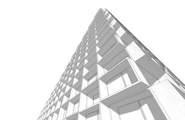 Mimari sanat konseptinde soyut çizgiler, minimum geometrik şekiller. 