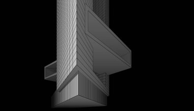 Mimari sanat konseptinde soyut çizgiler, minimum geometrik şekiller. 