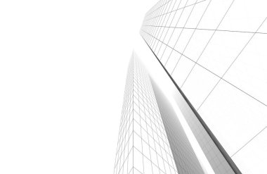 Mimari sanat konseptinde soyut çizgiler, minimum geometrik şekiller. 