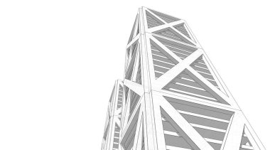 Mimari sanat konseptinde soyut çizgiler, minimum geometrik şekiller. 