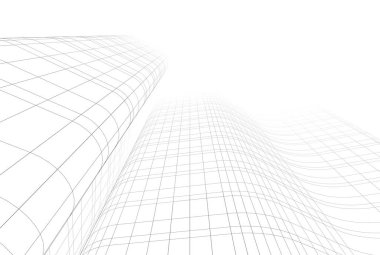 Mimari sanat konseptinde soyut çizgiler, minimum geometrik şekiller. 