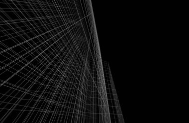 Mimari sanat konseptinde soyut çizgiler, minimum geometrik şekiller. 