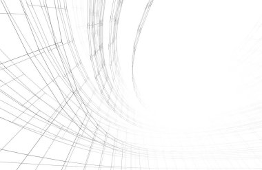 Mimari sanat konseptinde soyut çizgiler, minimum geometrik şekiller. 
