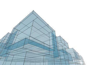 Mimari sanat konseptinde soyut çizgiler, minimum geometrik şekiller. 