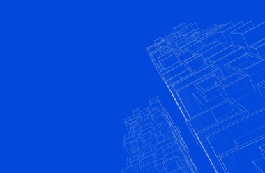 Mimari sanat konseptinde soyut çizgiler, minimum geometrik şekiller. 