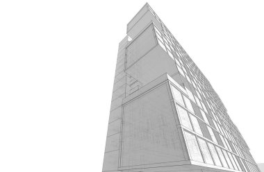 Mimari sanat konseptinde soyut çizgiler, minimum geometrik şekiller. 