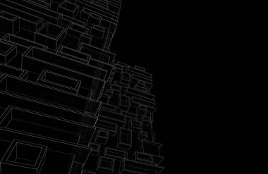 Mimari sanat konseptinde soyut çizgiler, minimum geometrik şekiller. 