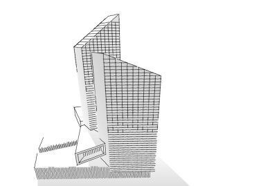 Mimari sanat konseptinde soyut çizgiler, minimum geometrik şekiller. 