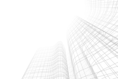 Mimari sanat konseptinde soyut çizgiler, minimum geometrik şekiller. 