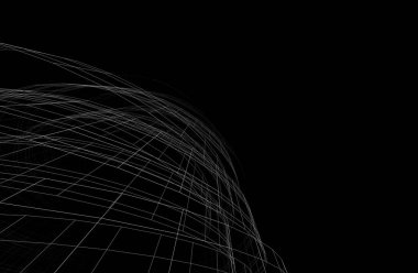 Mimari sanat konseptinde soyut çizgiler, minimum geometrik şekiller. 