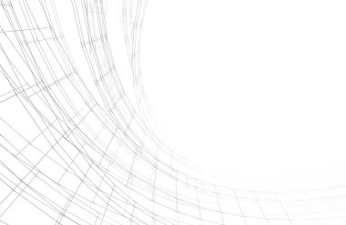 Mimari sanat konseptinde soyut çizgiler, minimum geometrik şekiller. 