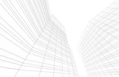 Mimari sanat konseptinde soyut çizgiler, minimum geometrik şekiller. 