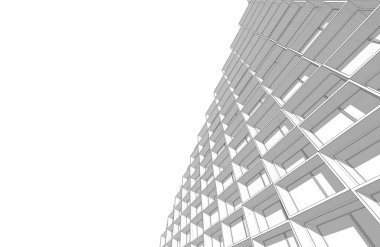 Mimari sanat konseptinde soyut çizgiler, minimum geometrik şekiller. 