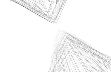 Mimari sanat konseptinde soyut çizgiler, minimum geometrik şekiller. 