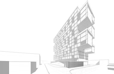 Mimari sanat konseptinde soyut çizgiler, minimum geometrik şekiller. 