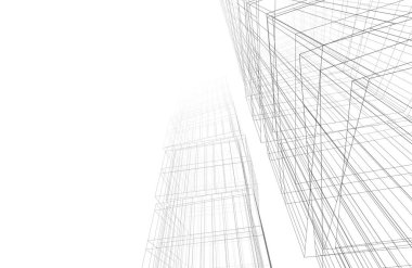 Mimari sanat konseptinde soyut çizgiler, minimum geometrik şekiller. 