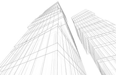 Mimari sanat konseptinde soyut çizgiler, minimum geometrik şekiller. 