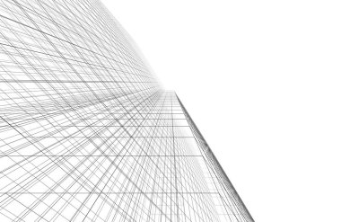 Mimari sanat konseptinde soyut çizgiler, minimum geometrik şekiller. 