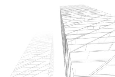 Mimari sanat konseptinde soyut çizgiler, minimum geometrik şekiller. 