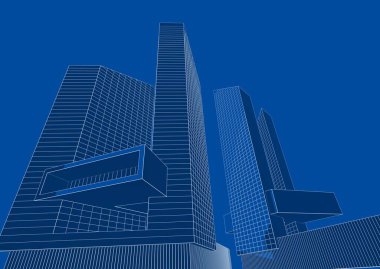 Mimari sanat konseptinde soyut çizgiler, minimum geometrik şekiller. 