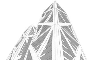 Mimari sanat konseptinde soyut çizgiler, minimum geometrik şekiller. 