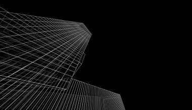 Mimari sanat konseptinde soyut çizgiler, minimum geometrik şekiller. 