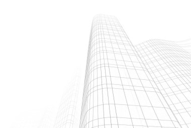 Mimari sanat konseptinde soyut çizgiler, minimum geometrik şekiller. 