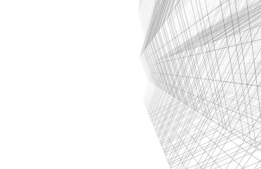 Mimari sanat konseptinde soyut çizgiler, minimum geometrik şekiller. 