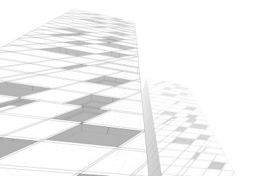 Mimari sanat konseptinde soyut çizgiler, minimum geometrik şekiller. 