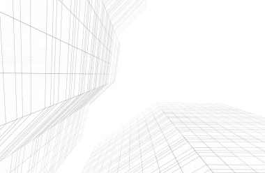 Mimari sanat konseptinde soyut çizgiler, minimum geometrik şekiller. 