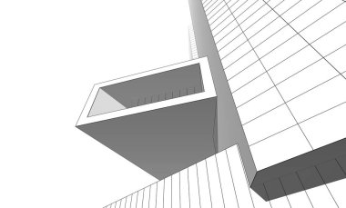 Mimari sanat konseptinde soyut çizgiler, minimum geometrik şekiller. 