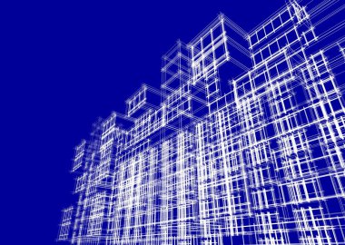 Mimari sanat konseptinde soyut çizgiler, minimum geometrik şekiller. 