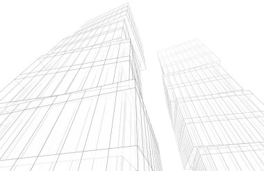 Mimari sanat konseptinde soyut çizgiler, minimum geometrik şekiller. 