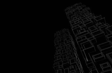 Mimari sanat konseptinde soyut çizgiler, minimum geometrik şekiller. 