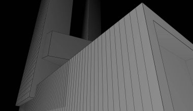 Mimari sanat konseptinde soyut çizgiler, minimum geometrik şekiller. 