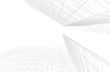 Mimari sanat konseptinde soyut çizgiler, minimum geometrik şekiller. 