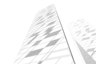 Mimari sanat konseptinde soyut çizgiler, minimum geometrik şekiller. 