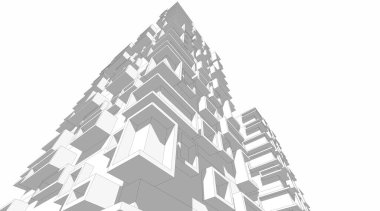 Mimari sanat konseptinde soyut çizgiler, minimum geometrik şekiller. 