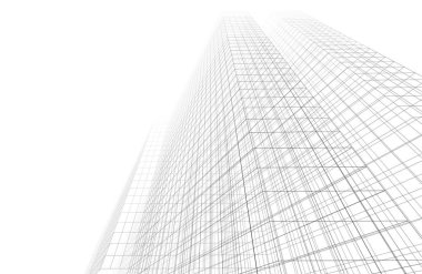 Mimari sanat konseptinde soyut çizgiler, minimum geometrik şekiller. 