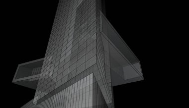 Mimari sanat konseptinde soyut çizgiler, minimum geometrik şekiller. 