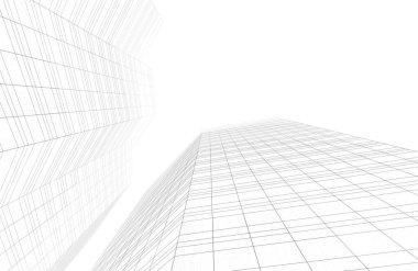 Mimari sanat konseptinde soyut çizgiler, minimum geometrik şekiller. 