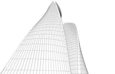 Mimari sanat konseptinde soyut çizgiler, minimum geometrik şekiller. 