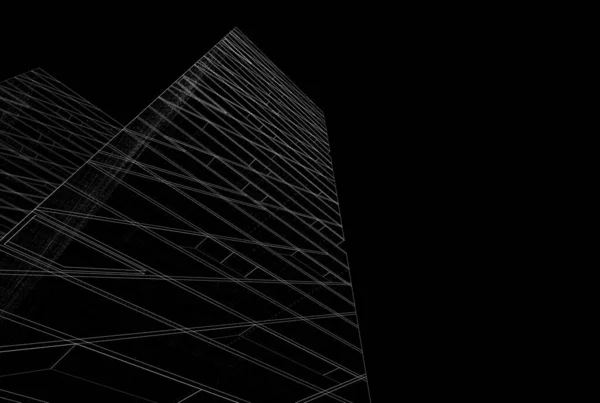 Mimari Sanat Konseptinde Soyut Çizgiler Minimum Geometrik Şekiller — Stok fotoğraf