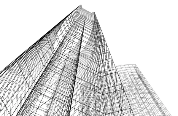 Lignes Dessin Abstraites Dans Concept Art Architectural Formes Géométriques Minimales — Photo