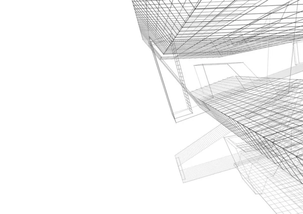 Abstrakcyjne Linie Rysunku Koncepcji Sztuki Architektonicznej Minimalne Kształty Geometryczne — Zdjęcie stockowe