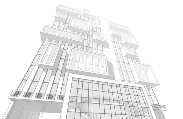 Lignes Dessin Abstraites Dans Concept Art Architectural Formes Géométriques Minimales — Photo