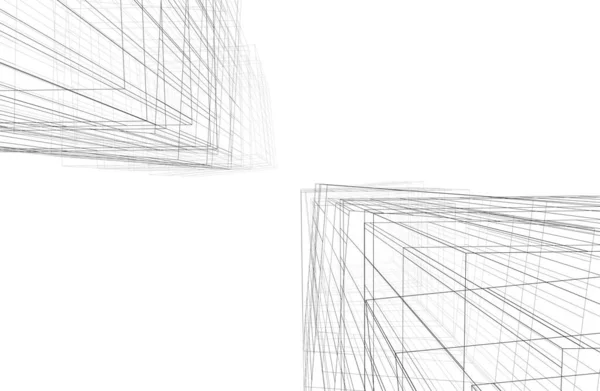 Lignes Dessin Abstraites Dans Concept Art Architectural Formes Géométriques Minimales — Photo