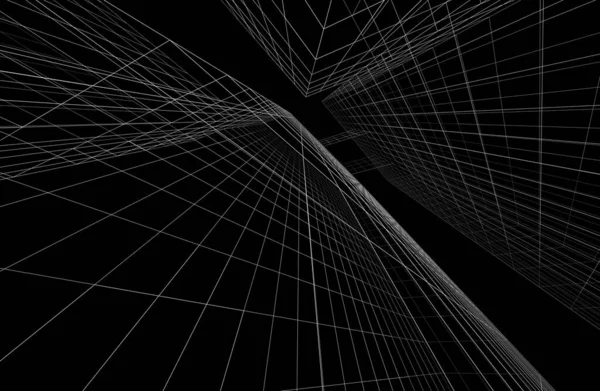 Mimari sanat konseptinde soyut çizgiler, minimum geometrik şekiller. 