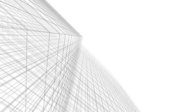 Lignes Dessin Abstraites Dans Concept Art Architectural Formes Géométriques Minimales — Photo