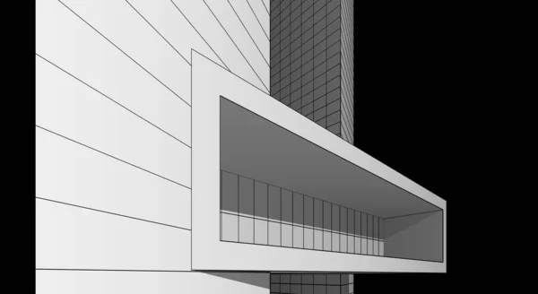 Abstrakte Zeichnungslinien Architektonischen Kunstkonzept Minimale Geometrische Formen — Stockfoto